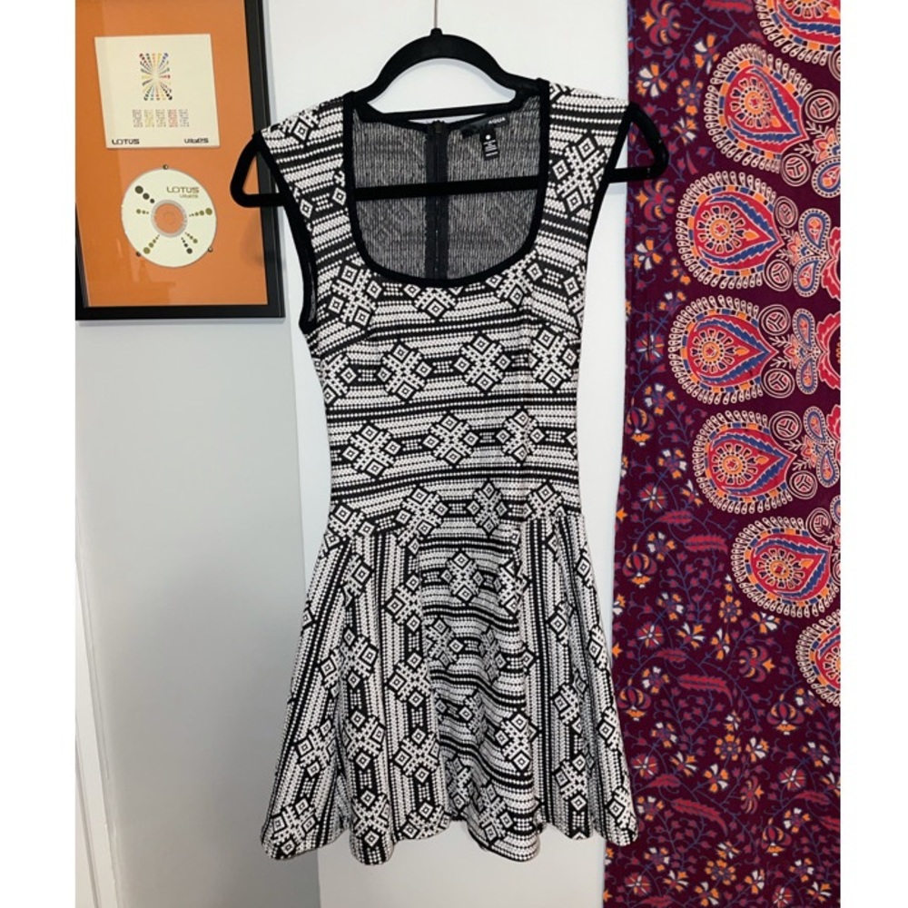 AQUA black and white mini dress